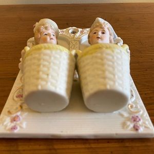 Antique bisque wall hanging of Jack and Jill